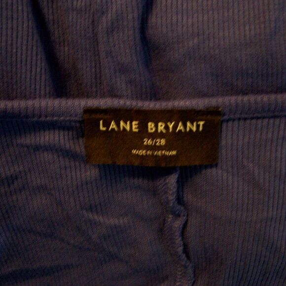 Lane Bryant Wrap Shirt Top Womens 26 28 Short Flutter Sleeves Stretch Soft Blue - Picture 10 of 12